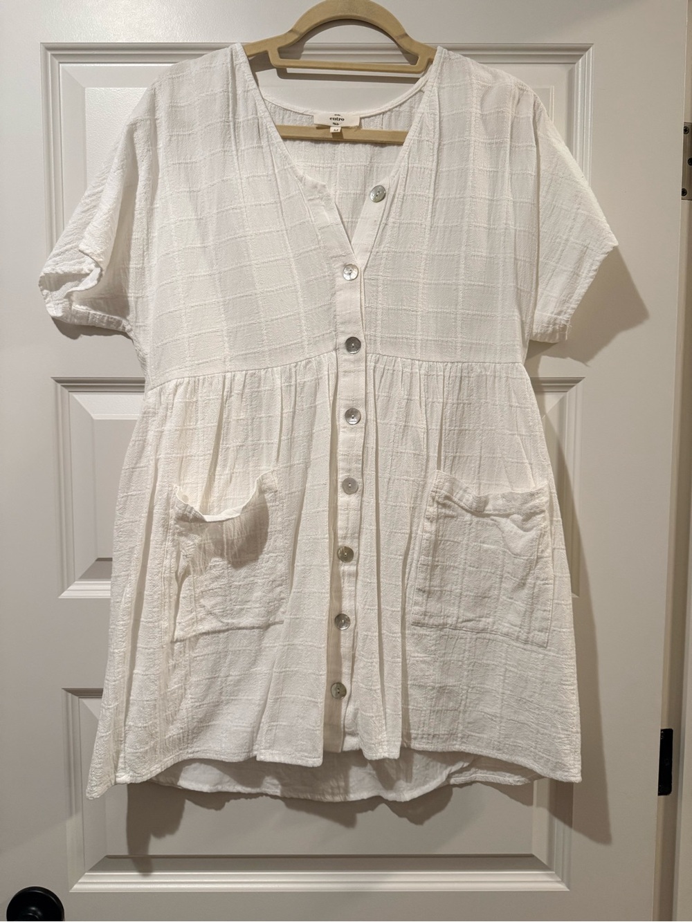 Women's White Button-Front Dress